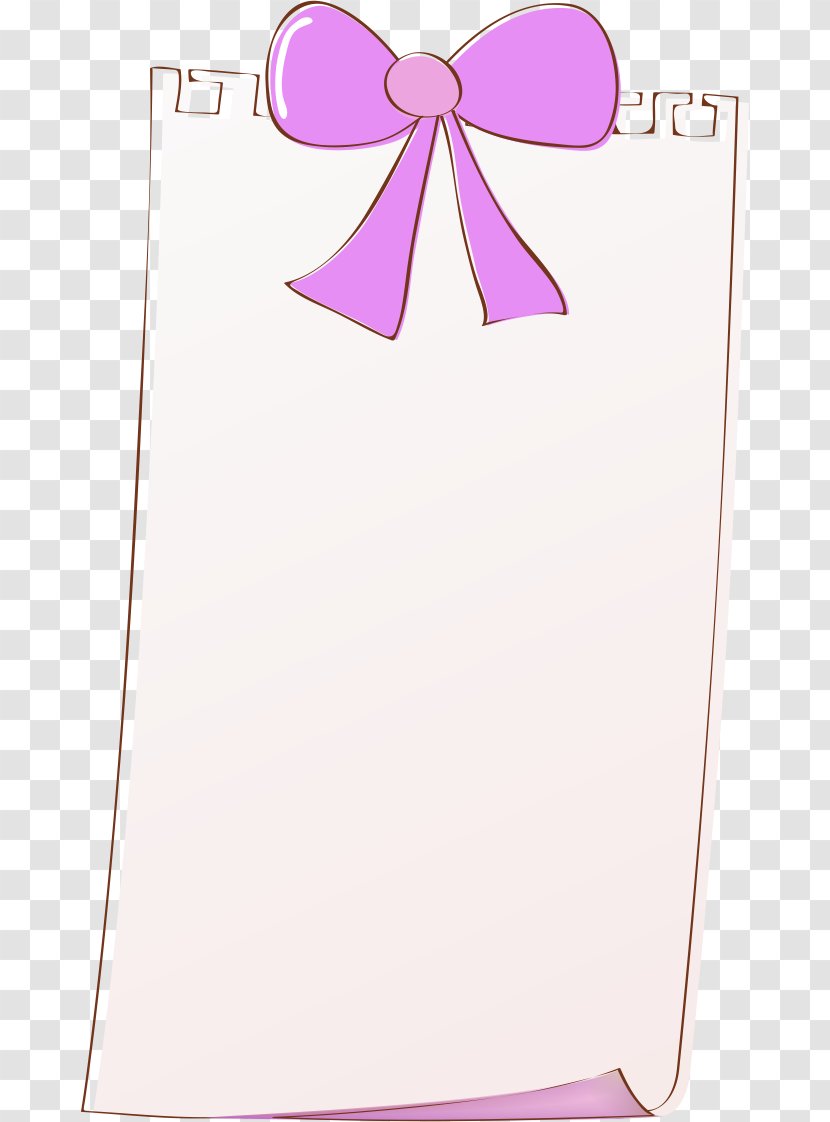 Cartoon Illustration - Pink - Bow Border Transparent PNG