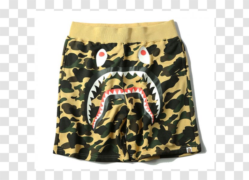 Trunks T-shirt A Bathing Ape Shark Shorts - Clothing Transparent PNG