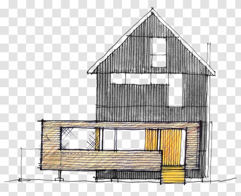 Monteyne Architecture Works Inc. House Building Facade - Modern Home Architectural Sketch Transparent PNG