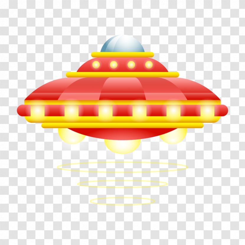 Spacecraft Cartoon Animation - Orange - Red Yellow Spaceship Transparent PNG