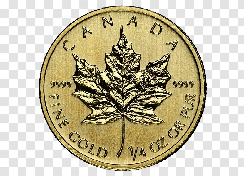 Canadian Gold Maple Leaf Bullion Coin - Royal Mint - Dates Transparent PNG