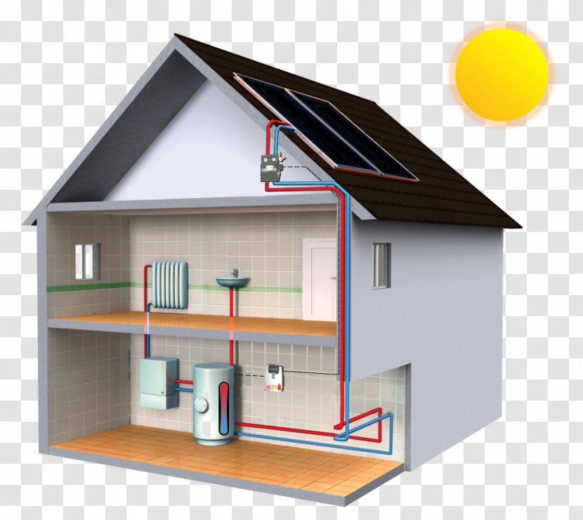 Solar Water Heating Energy Power Thermal - House - Interior Transparent PNG
