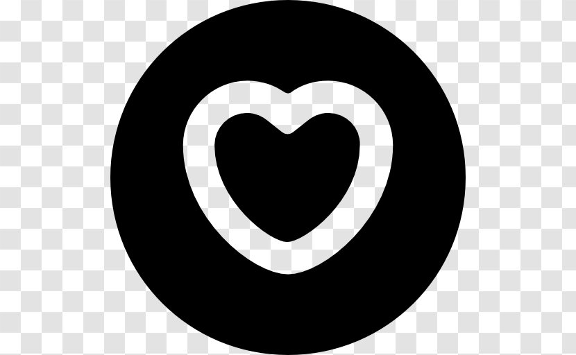 Black And White Love Heart - Symbol Transparent PNG