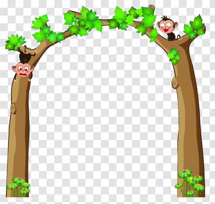 Swing Monkey Child Lamp Bedroom - Tree - Arches Free Pull Pattern Transparent PNG