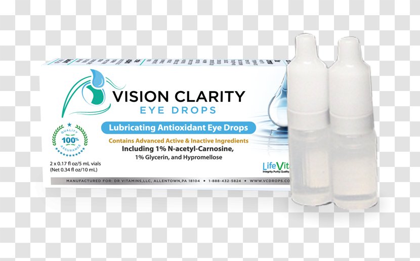 Eye Drops & Lubricants Vision Clarity Carnosine Acetylcarnosine - Dry Syndrome - Drop Transparent PNG