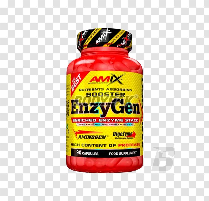 Amix EnzyGen Booster 90 Capsules Dietary Supplement Product Tablet Proposal Transparent PNG