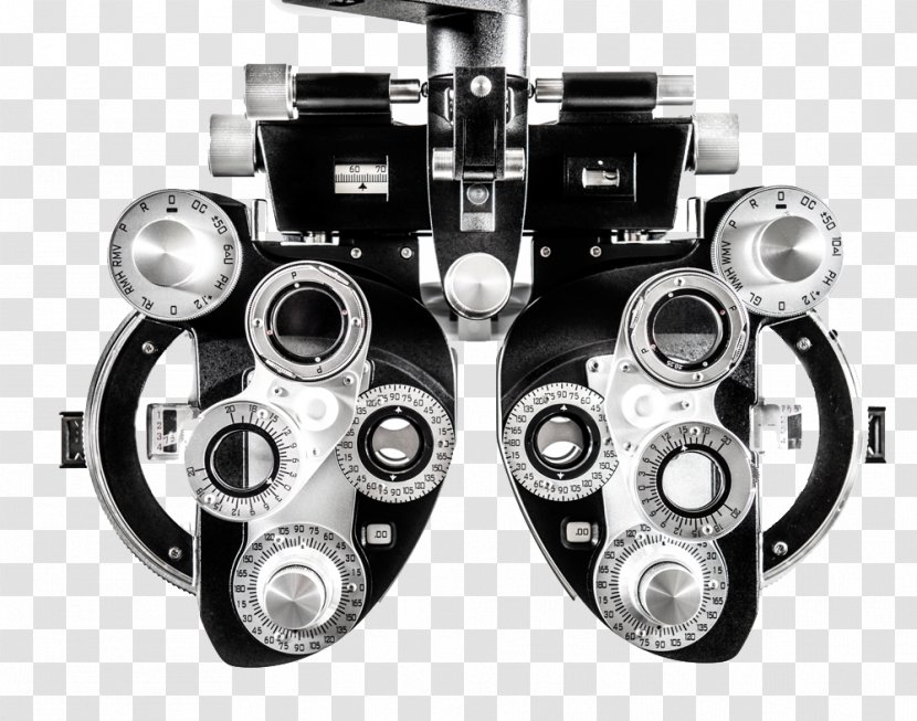 Phoropter Eye Care Professional Examination Ophthalmology - Black And White Transparent PNG