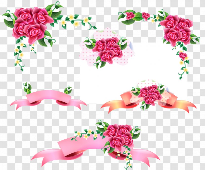 Wedding Invitation Rose Flower Floral Design Convite - Antique Ribbon Transparent PNG