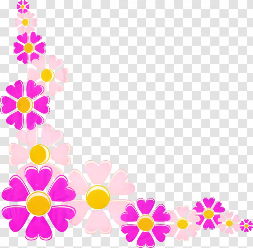 Pink Flower Cartoon - Pedicel Plant Transparent PNG