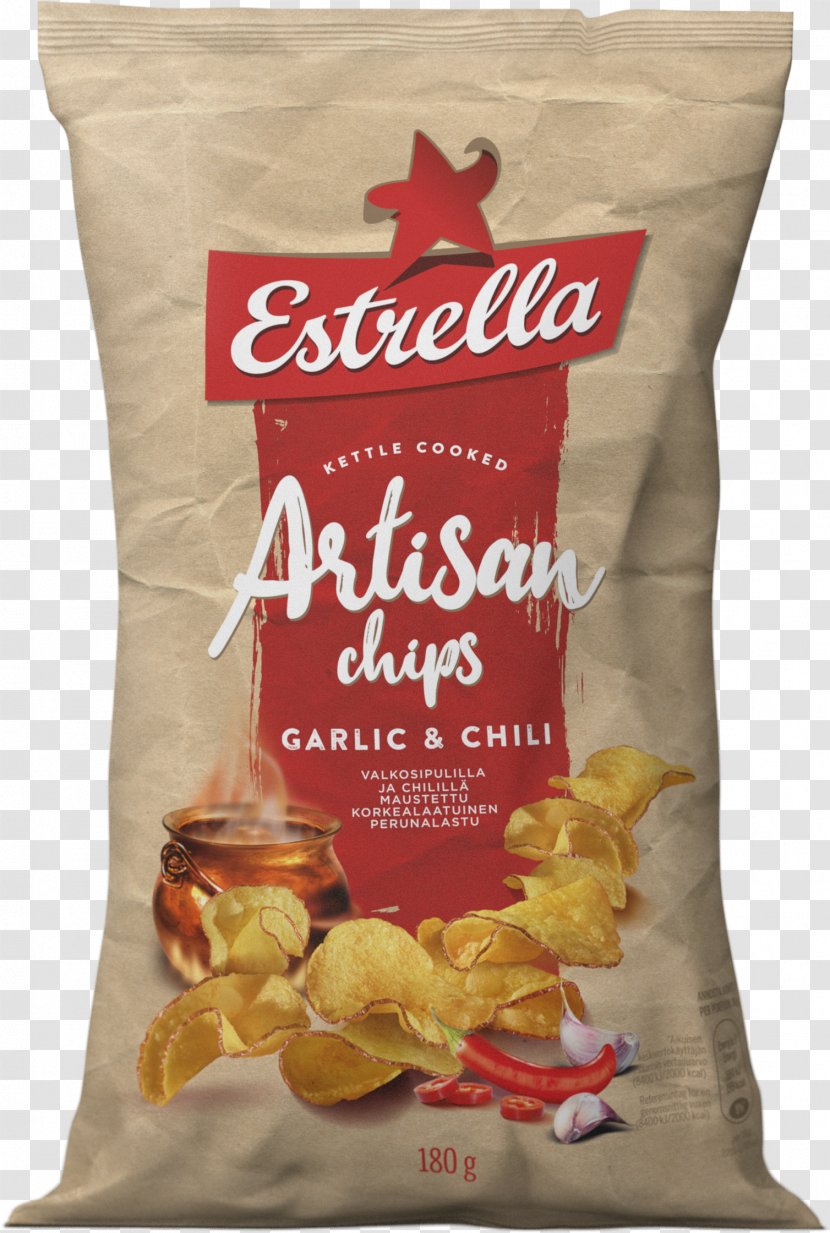 Potato Chip Estrella Kettle Foods Sea Salt Flavor - Smoked Salmon - Garlic Transparent PNG