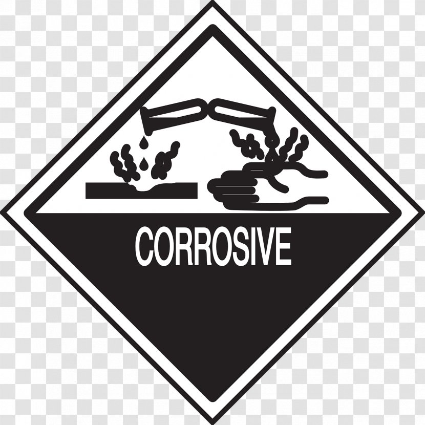 HAZMAT Class 8 Corrosive Substances Corrosion Label Sign - Substance - Restriction Of Hazardous Directive Transparent PNG