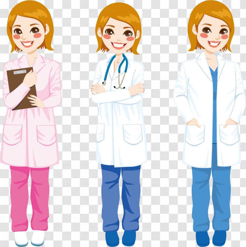 Physician Royalty-free Stock Photography - Frame - Male And Female Doctors Nurses Characters Vector Material Free Download ,, Transparent PNG