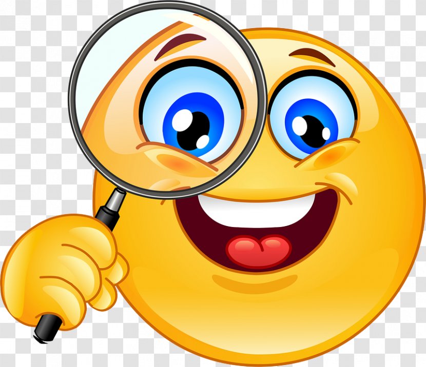 Emoticon Smiley Magnifying Glass Clip Art - Happiness - Holding A Transparent PNG