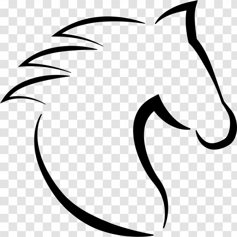 Horse Template Drawing - Monochrome Transparent PNG