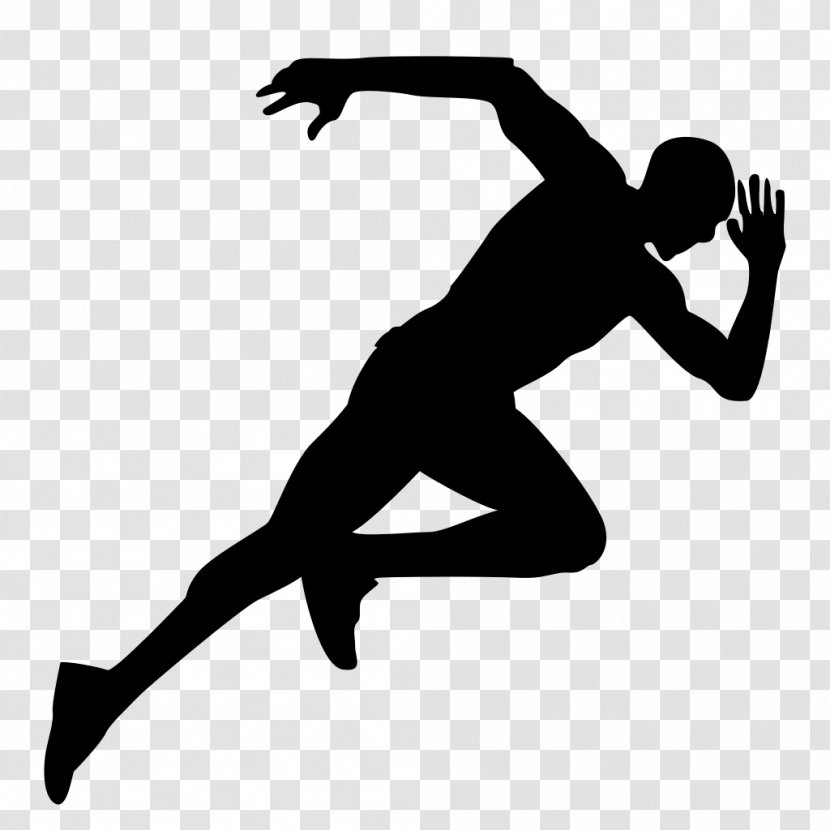 Athlete Running Sport Track And Field Athletics - Black - Transparent Transparent PNG