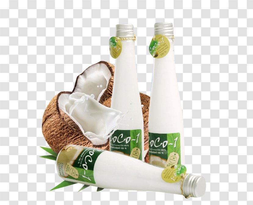 Coconut Oil Cooking - Glass Bottle - Free To Pull The Material Edible Transparent PNG