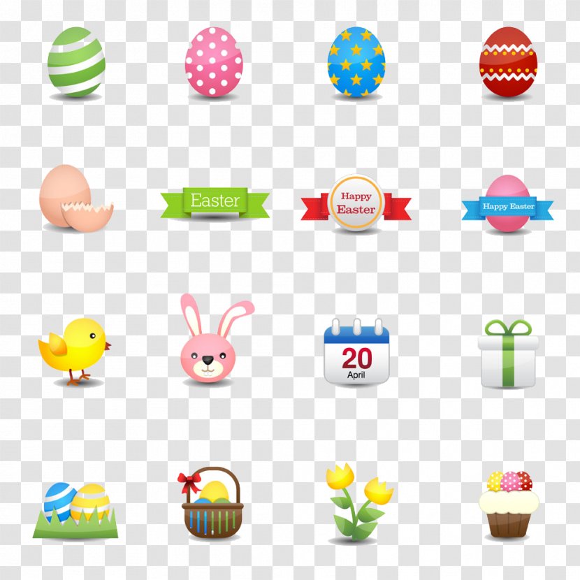 Easter Bunny Illustration - Point - Small Colored Pattern Transparent PNG