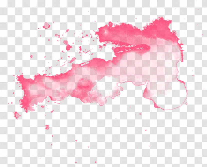 Watercolor Painting Brush Drawing Clip Art - Pink - 喷溅 Transparent PNG