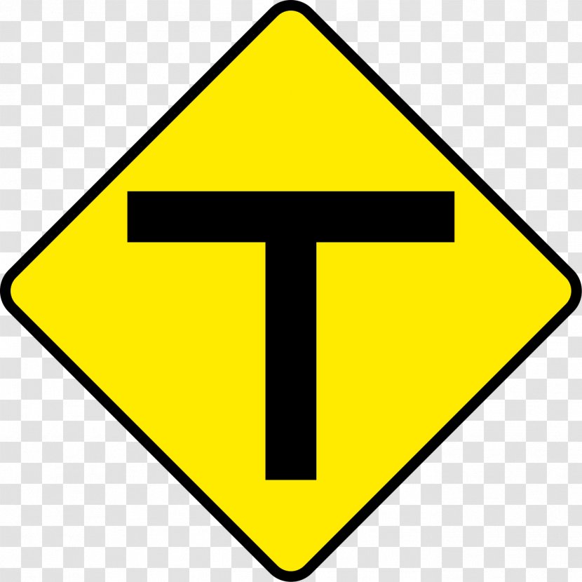 Three-way Junction Traffic Sign Intersection Warning - Equal Transparent PNG