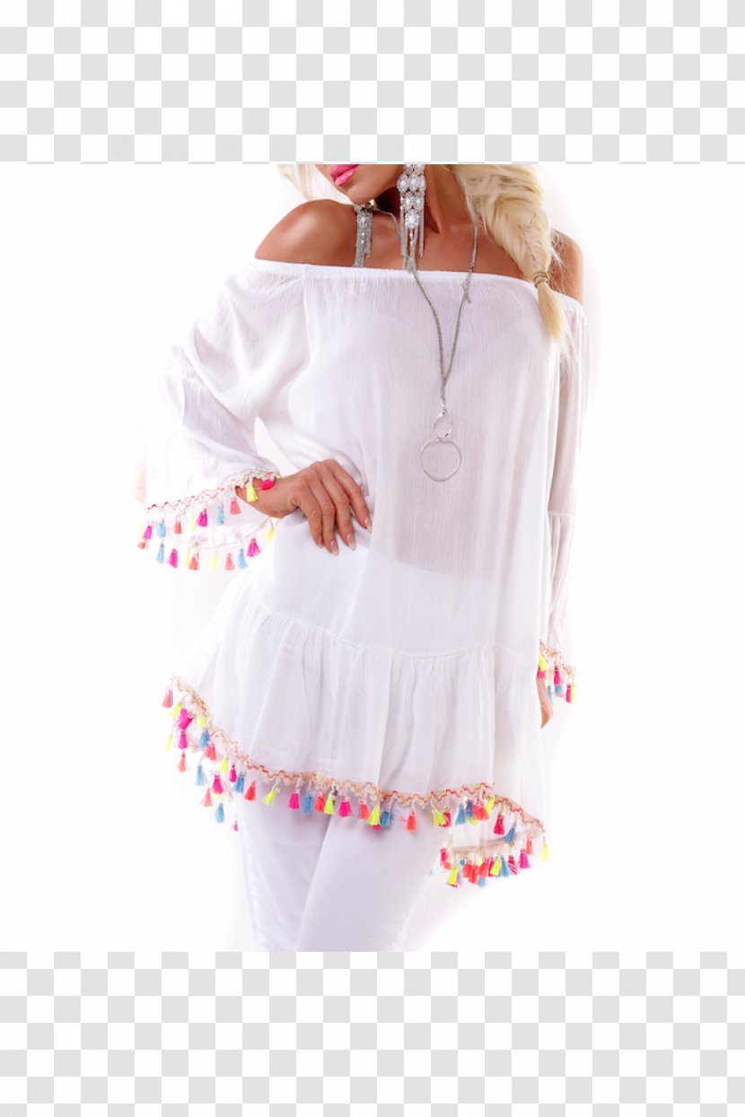 Blouse Shoulder Sleeve Nightwear - White - Junine Transparent PNG