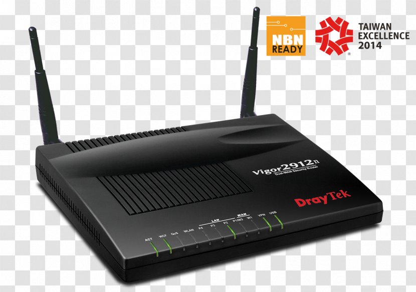 Vigor2912 Series Dual-WAN Security Router 2912n Draytek Vigor2912n - Local Area Network - Ethernet LAN ADSL2+ Black Wired Rou... Wide NetworkUSB Transparent PNG