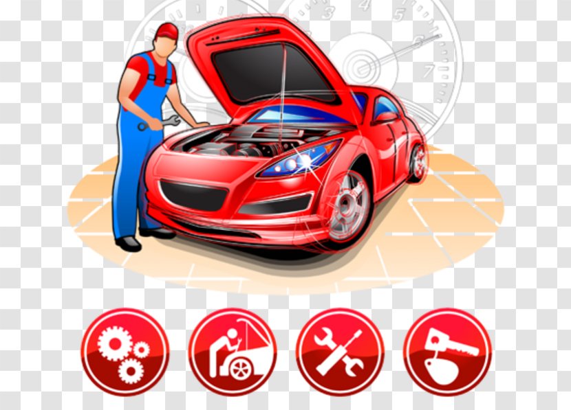 Car Motor Vehicle Service Auto Mechanic Automobile Repair Shop Maintenance - Red Transparent PNG