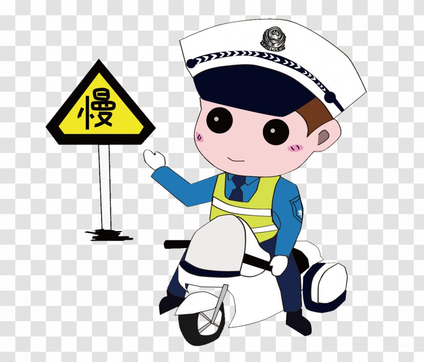 Cartoon Police Officer Traffic - Play - Hand-painted Transparent PNG