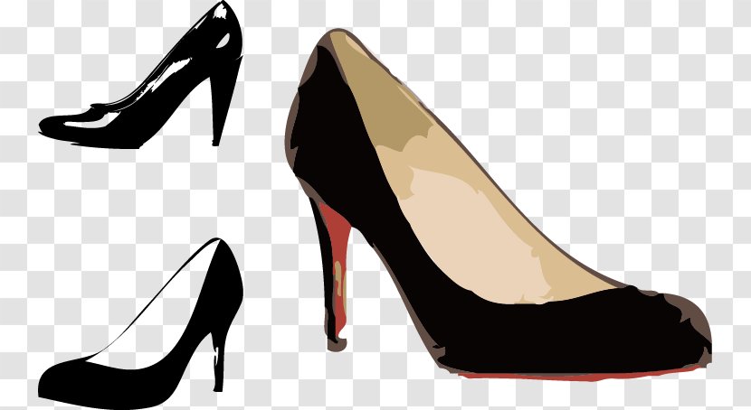 Shoe High-heeled Footwear Sneakers Clip Art - Brand - Vector Black High Heels Transparent PNG
