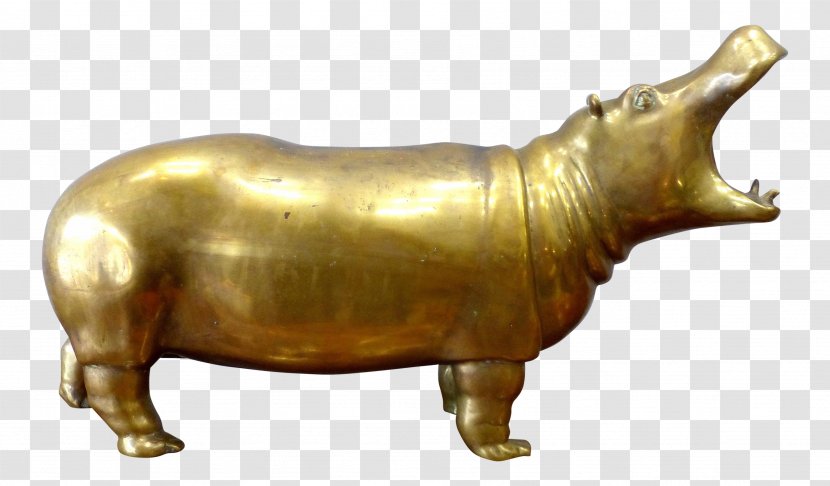 Hippopotamus Bronze Sculpture Statue Art - Chairish - Hippo Transparent PNG