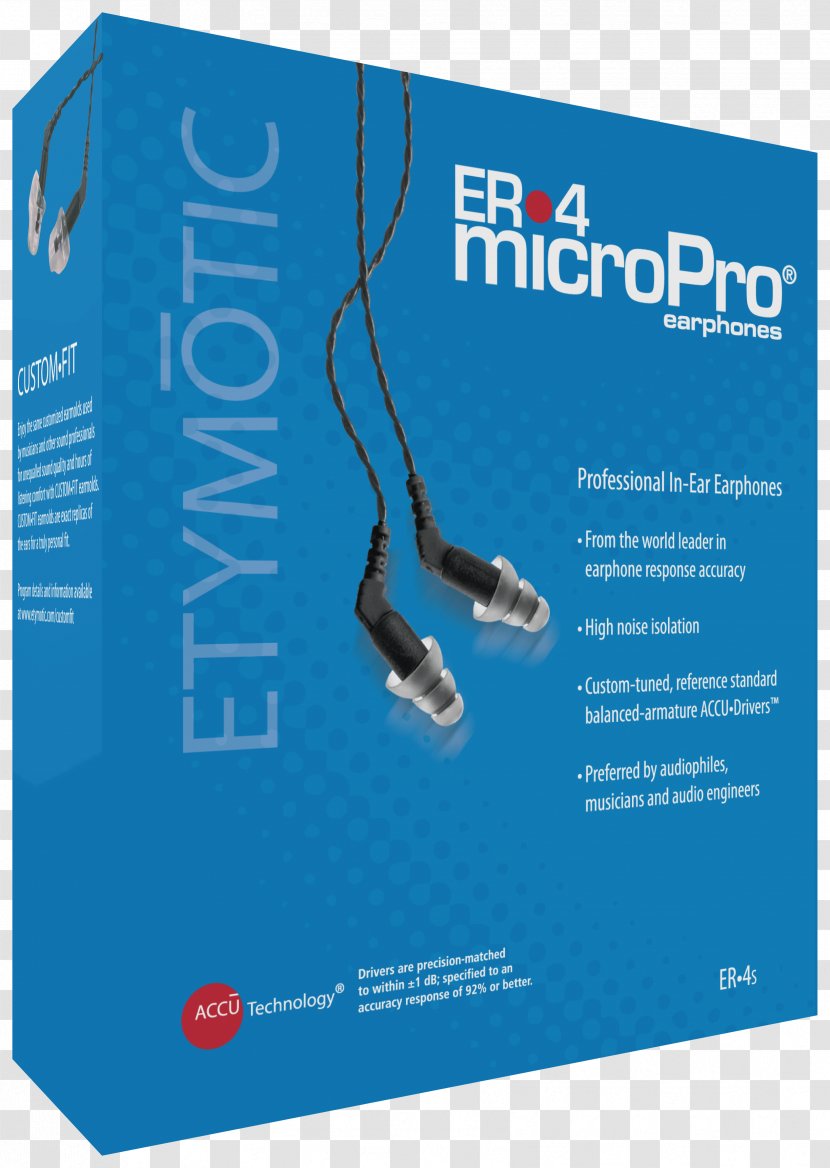 Etymotic Research MicroPro ER-4PT Headphones Hf5 ER-4S Earphones - Brochure Transparent PNG