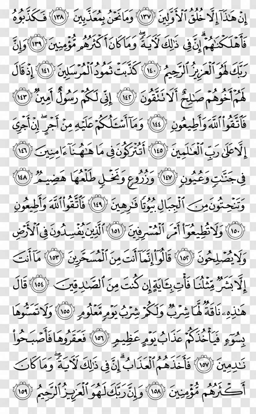 Quran Medina Surah Mus'haf Ash-Shu'ara - Albaqara - Kareem Transparent PNG