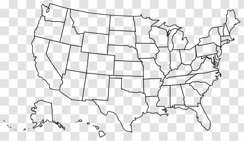 United States Blank Map U.S. State Clip Art - Line - USA Transparent PNG