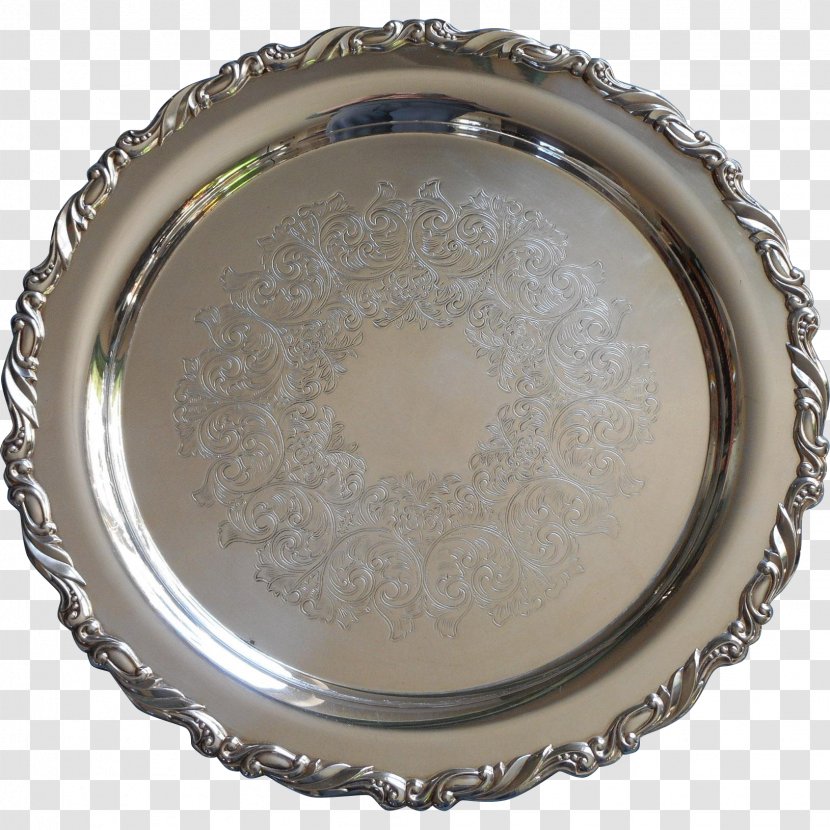 Silver Plate Platter Tray Tea Set Transparent PNG