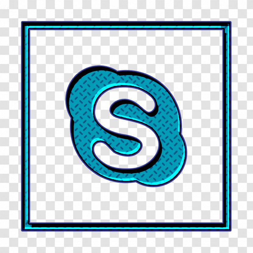 Logo Icon Media Skype - Electric Blue - Rectangle Symbol Transparent PNG