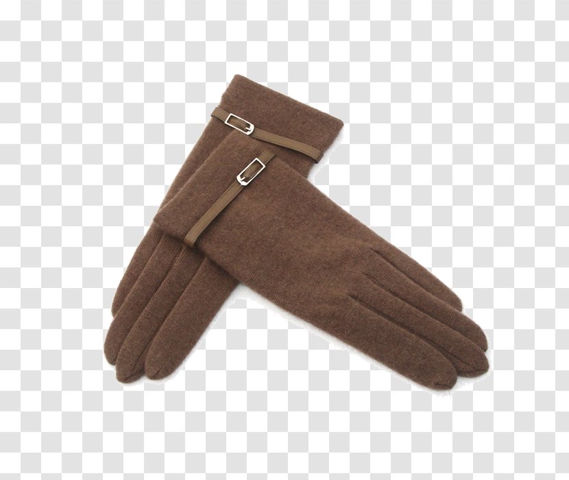 Glove Brown Cashmere Wool - Ms. Gloves Transparent PNG