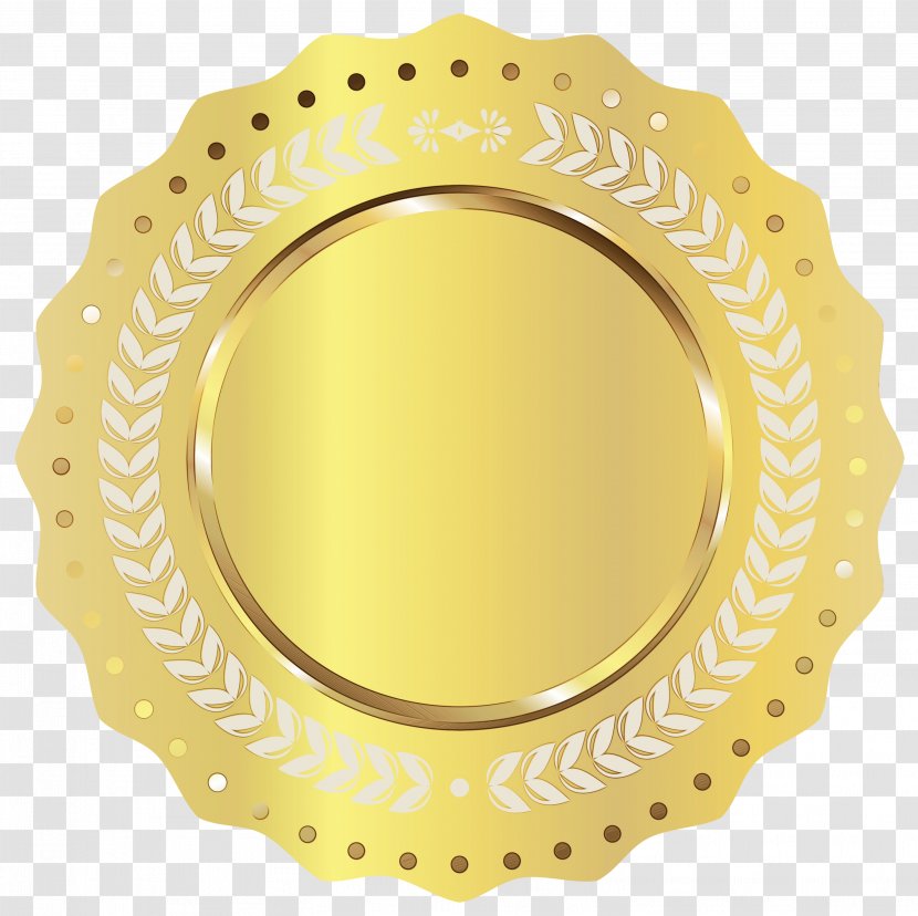 Yellow Circle Metal Tableware Brass - Watercolor Transparent PNG
