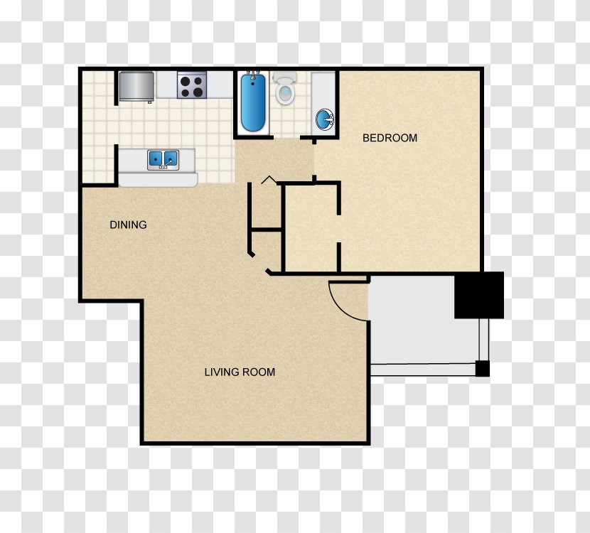 Windward At The Villages Floor Plan Apartment Home - Bath Tab Transparent PNG