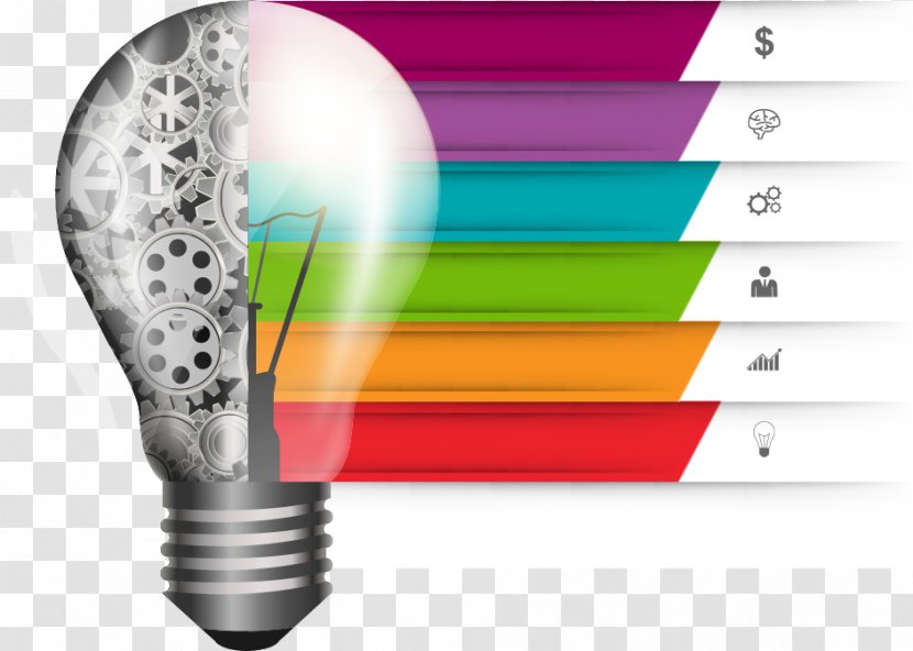 Infographic Business Template Chart - Web Design - Vector Bulb Transparent PNG