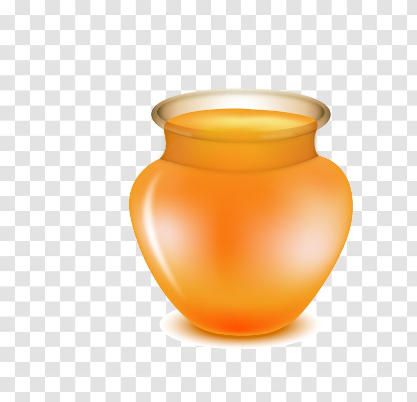 Honey Bee Nectar - Vector Orange Jar Transparent PNG
