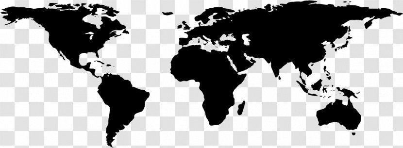 World Map Globe Vector - Monochrome Transparent PNG