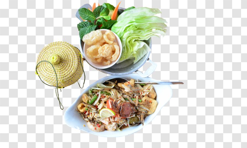 Thai Cuisine Green Papaya Salad Chicken Vegetarian - Pla Ra - Chinese Food Transparent PNG