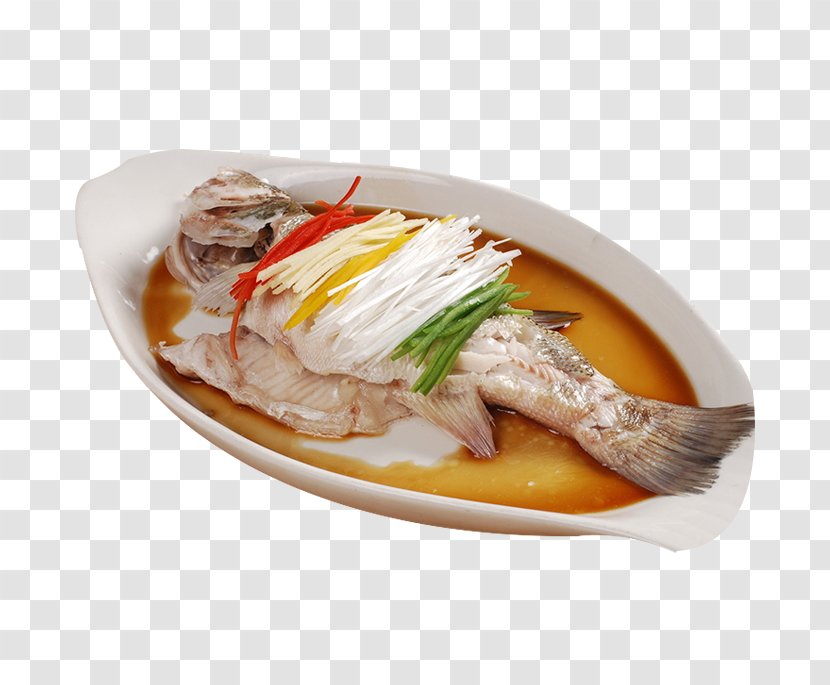 Cantonese Cuisine Japanese Sea Bass European Fish Food - Onion Oil Transparent PNG