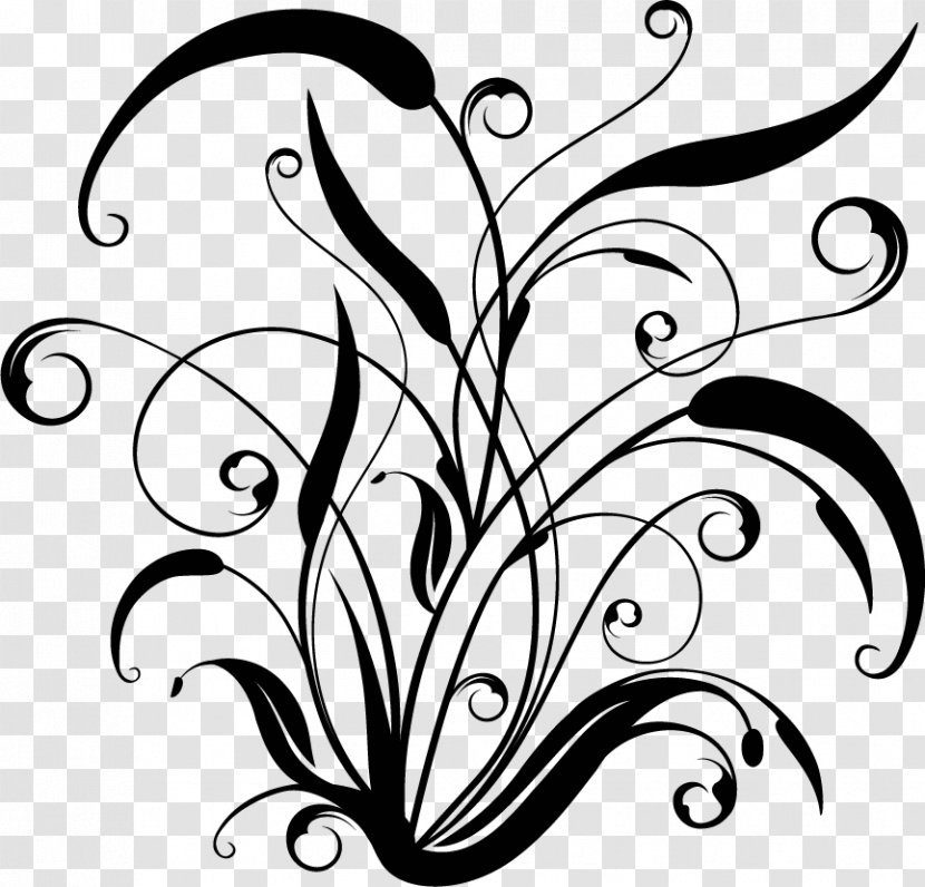 Black And White Flower Drawing Clip Art Transparent PNG