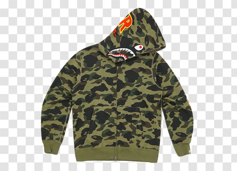 Hoodie A Bathing Ape T-shirt Military Camouflage Sweater - Sleeve Transparent PNG