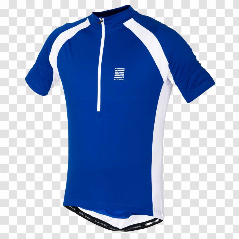 T-shirt Blue Sleeve Sports Fan Jersey Cycling - White Short Transparent PNG