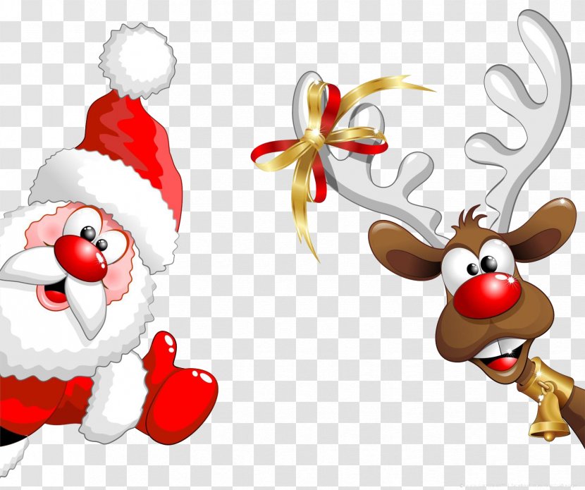 Santa Claus Reindeer Clip Art - Christmas Decoration - Clipart Transparent PNG