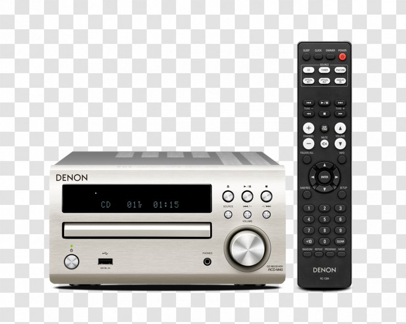 Denon High Fidelity Digital Audio Broadcasting CD Player Radio Receiver - Electronic Device Transparent PNG
