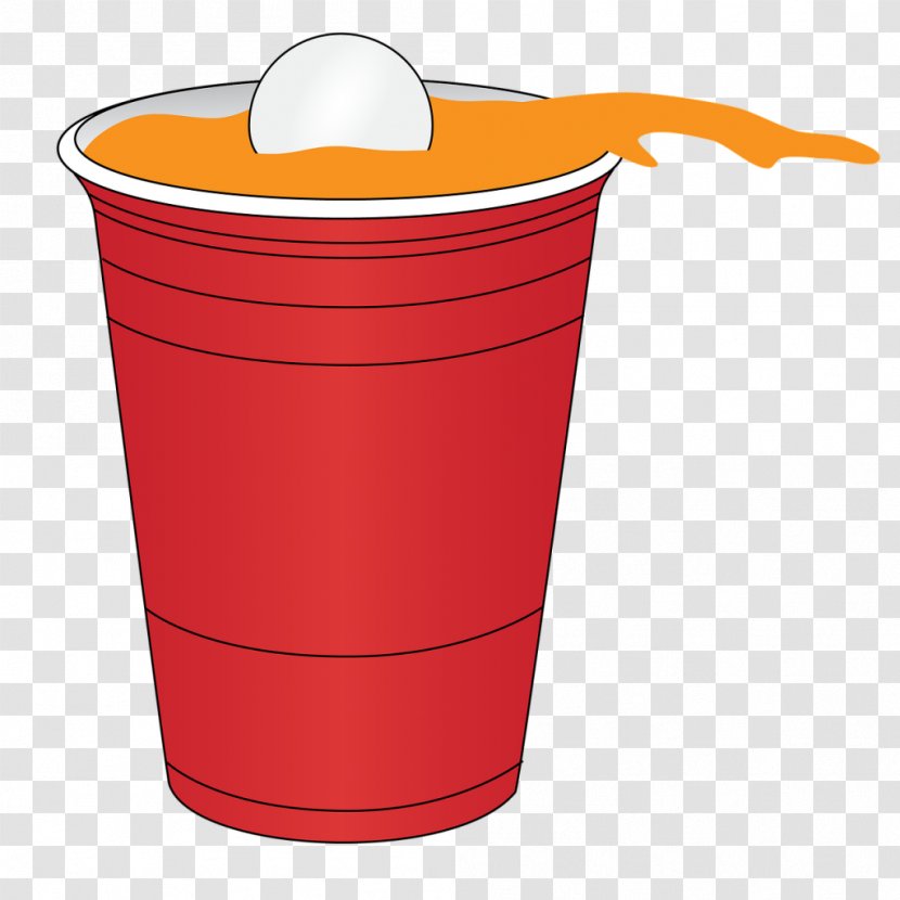 Beer Pong Ping Drinking Game - Orange - Plastic Cup Transparent PNG