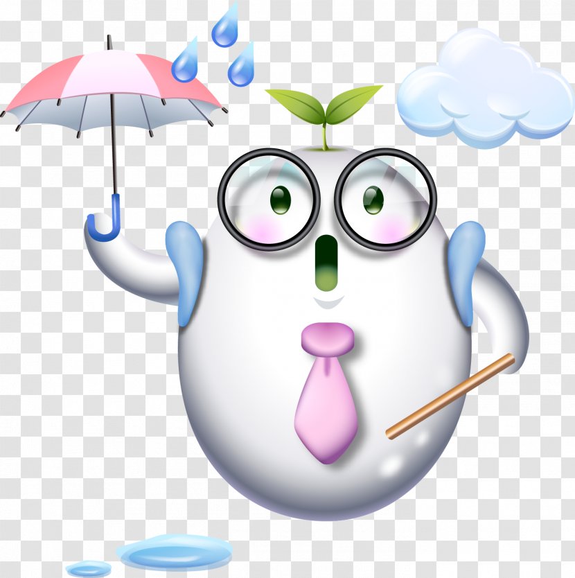 Cold Cloudburst Light Rain Weather - Forecasting - Cute Cartoon Villain Internet Eggs Transparent PNG
