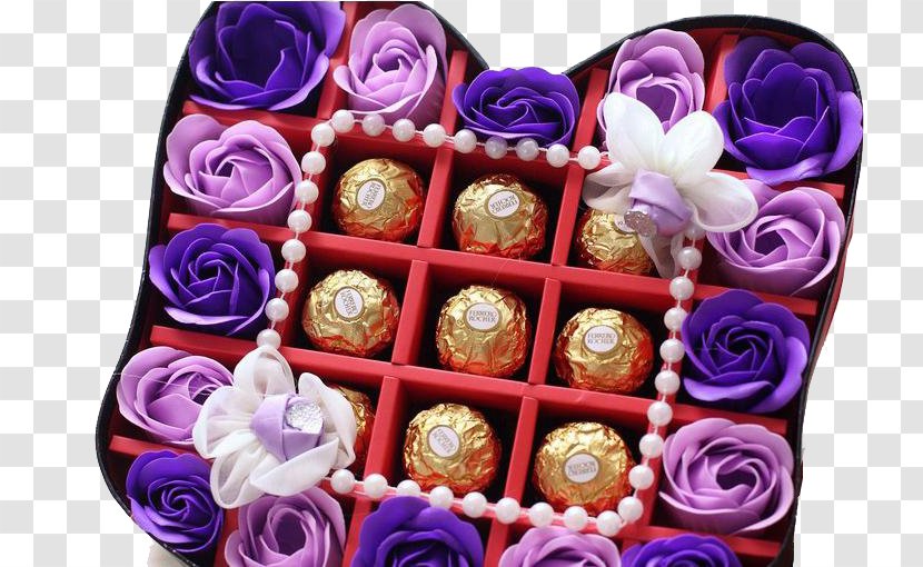 Chocolate Flower Purple Gift - Cut Flowers - And Transparent PNG